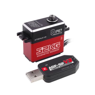 A73CHLW V2 32KG HV Metal Gear Waterproof Programmable Hollow Shaft Steering Servo for 1/10 Scale(A73CHLW 32kg Set2)