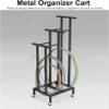 BTOIASYHF Hoop Rope Holders, Freestanding Hula Hoop and Jump Rope Holder Stand, Moveable Fitness Hoop Storage Cart, Sport Equipment Organizer Shelves view 3