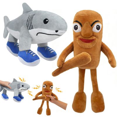 2PCS Plushies with Sound, Italian Brainrot Toys - Tralalero Tralala & Tung Tung Sahur Soft Meme Doll, Funny Birthday Gifts for Kids, Shark Plush for Girls & Boys, Steal A Brainrot Pranks for Adults