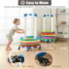 BTOIASYHF PVC Hula Hoop Stand Holder with Wheel, Movable Exercise Hoop Storage Cart for Kids, Sport Fitness Hoops Organizer for Preschool School Play Room view 2