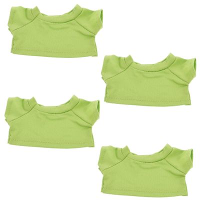 HAKIDZEL 4PCS Stuffed Animal T-Shirt for Bears Soft Cotton Basic Tee Shirts with Cute Design Plush Doll Clothes Accessories for Stuffed