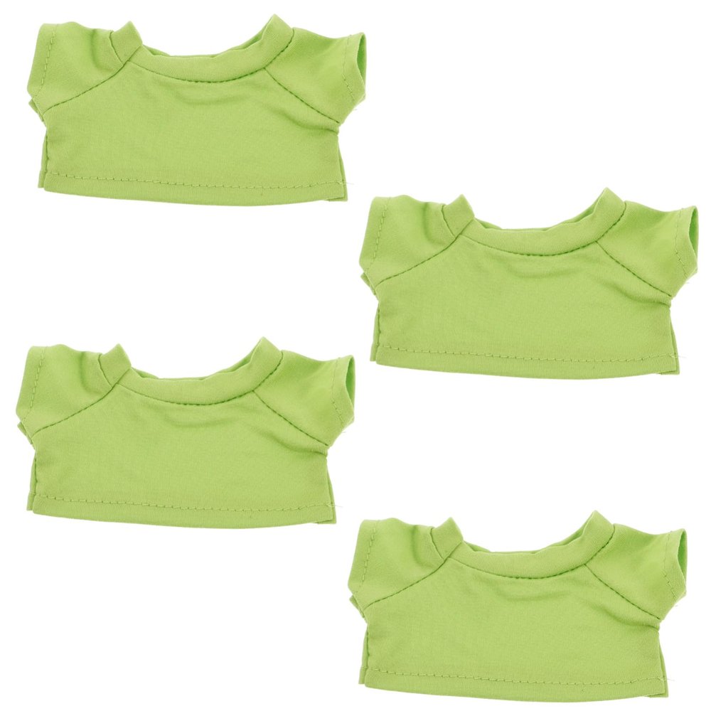 HAKIDZEL 4PCS Stuffed Animal T-Shirt for Bears Soft Cotton Basic Tee Shirts with Cute Design Plush Doll Clothes Accessories for Stuffed