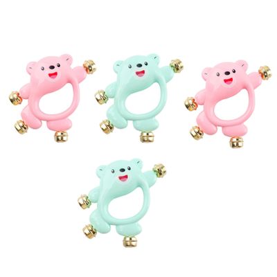 BRIGHTFUFU 4pcs Rattle Hand Bell Playthings for Boy Girl Soothing Musical Sound Educational to Develop Rhythm and Sensory Skills