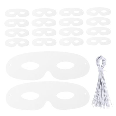 BCOATH 60 Sets Unpainted White Paper Masks with Ropes Breathable Lightweight Blank Face Masks for DIY Crafting Masquerade Carnival Theme Parties Art Supplies