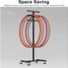BTOIASYHF Equipment Cart Hula Hoop Stand Up Holders Stand, Metal Mobile Jump Rope Tree Rack, School Gym Exercise Hula Hoops Storage Cart, 4 Wheeler Hula Ring Trolley view 4