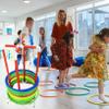 BTOIASYHF Hula Hoop Equipment Holder for Obstacle Course, Rolling Gym Jump Rope Storage Rack on Wheels, Middle School PE Classes Hoops Organizer Cart view 1