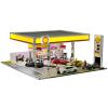 1/64 Scale Shell Gas Station Model, Highly Detailed Miniature Building Diorama, Model Building for Cars, Excluding Vehicles and Figures view 4