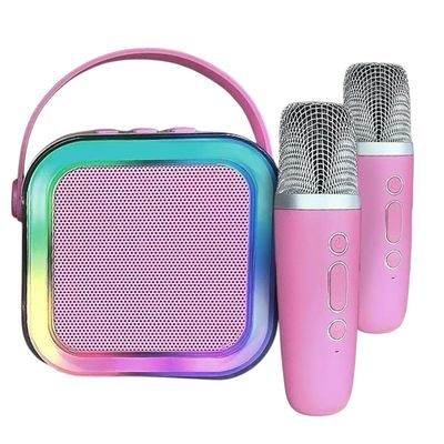BIIuetuoth 5.3 Karaoke Maichine oy with Wirreless Microphone Adjustable LED Lights Mini Speaker for Klds and Adults