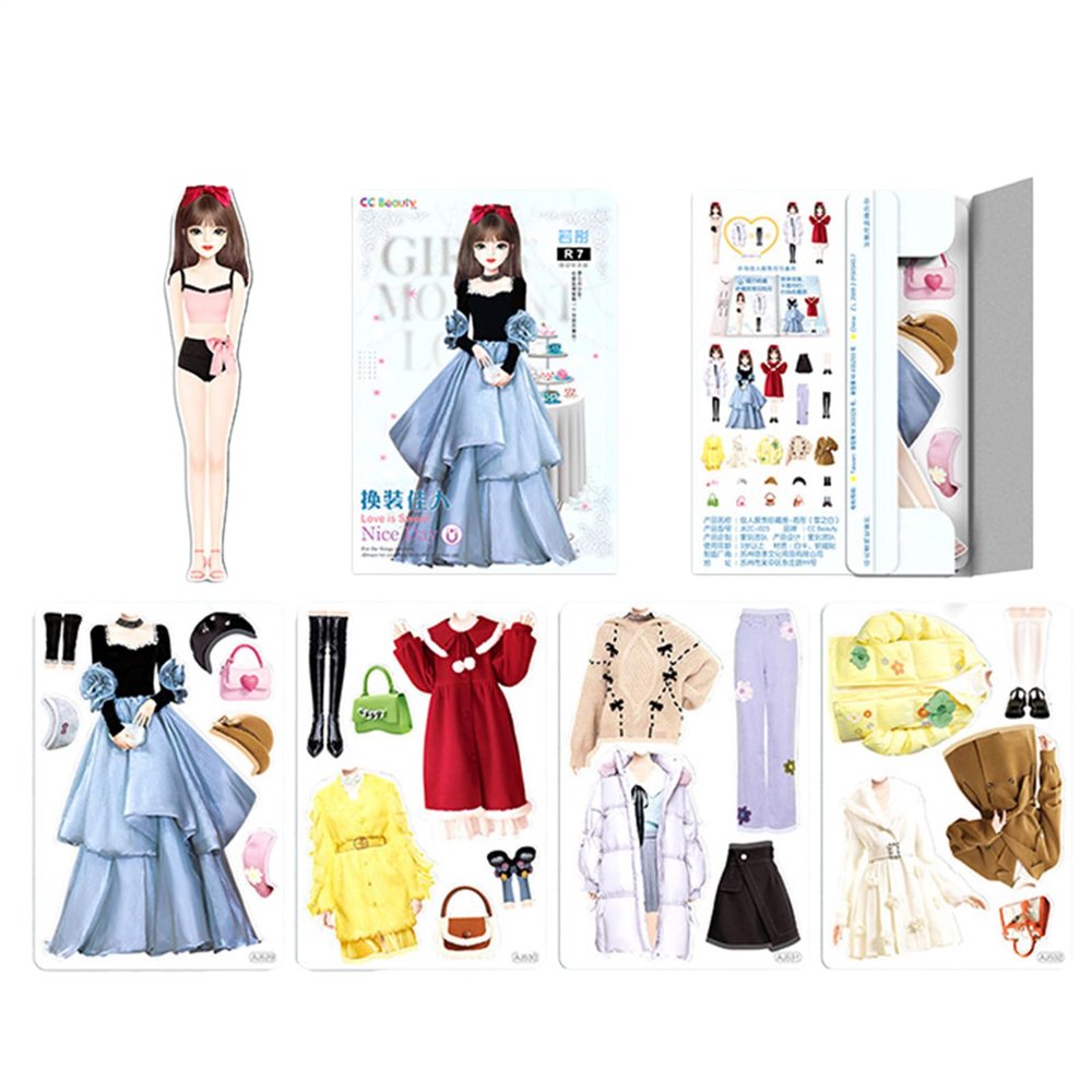 Magnetic Paper Dolls 14x10cm Magnetic Paper Dress-Up Dolls | Princess Mag Doll Cutouts for Creative Pretend Play | Fun Outfit Changing for Kids Aged 3-12
