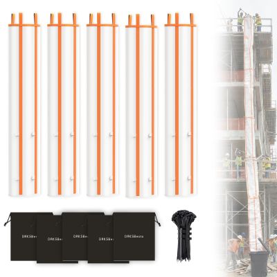 10ft Construction Trash Chute Section  Heavy-Duty, Tear-Resistant Material; Includes 8 Zip Ties (120lb Rated) & Storage Bag; for Construction, Renovation, Remodeling, Household, Laundry5packs
