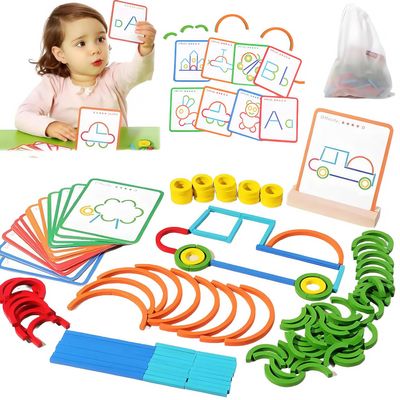 2026 Montessori Smart Sticks, Montessori Sticks and Rings, Quick Thinking Puzzle Blocks, Wooden Sticks and Rings Puzzle Game, Boost Creativity, Imagination & Focus (1 PCS)