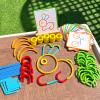 2026 Montessori Smart Sticks, Montessori Sticks and Rings, Quick Thinking Puzzle Blocks, Wooden Sticks and Rings Puzzle Game, Boost Creativity, Imagination & Focus (1 PCS) view 2