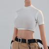 1/6 Scale Female Cargo Pants / Short-Sleeved Shirt Clothing, 12-inches Street Female Action Figure Side Pocket Casual Pants Cargo Pants / Sheer Short-Sleeved Top (Shirt - White) view 1