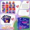 28 Pack Galaxy Heart Slime for Easter Basket StuffersEaster Eggs Fillers,Stress Relief Fidget Slime Toy,Easter Exchange Gifts Classroom Prizes Space Themed Easter Party Favors for Boys Girls view 2