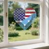 Micronesia Micronesian America Flag Wind Spinners Outdoor Love Heart Kinetic Sculptures Chimes 10 inch Decorative Tinplate Metal Art Christmas Decorations Garden Patio Yard Indoor Decor view 1