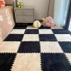 10 Plush Foam Floor Mat Square Interlocking Carpet Tiles with Border Fluffy Play Mat Floor Tiles Soft Climbing Area Rugs for Home Playroom, 11.8inx11.8in view 1