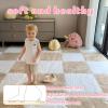 10 Plush Foam Floor Mat Square Interlocking Carpet Tiles with Border Fluffy Play Mat Floor Tiles Soft Climbing Area Rugs for Home Playroom, 11.8inx11.8in view 2