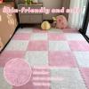 10 Plush Foam Floor Mat Square Interlocking Carpet Tiles with Border Fluffy Play Mat Floor Tiles Soft Climbing Area Rugs for Home Playroom, 11.8inx11.8in view 3