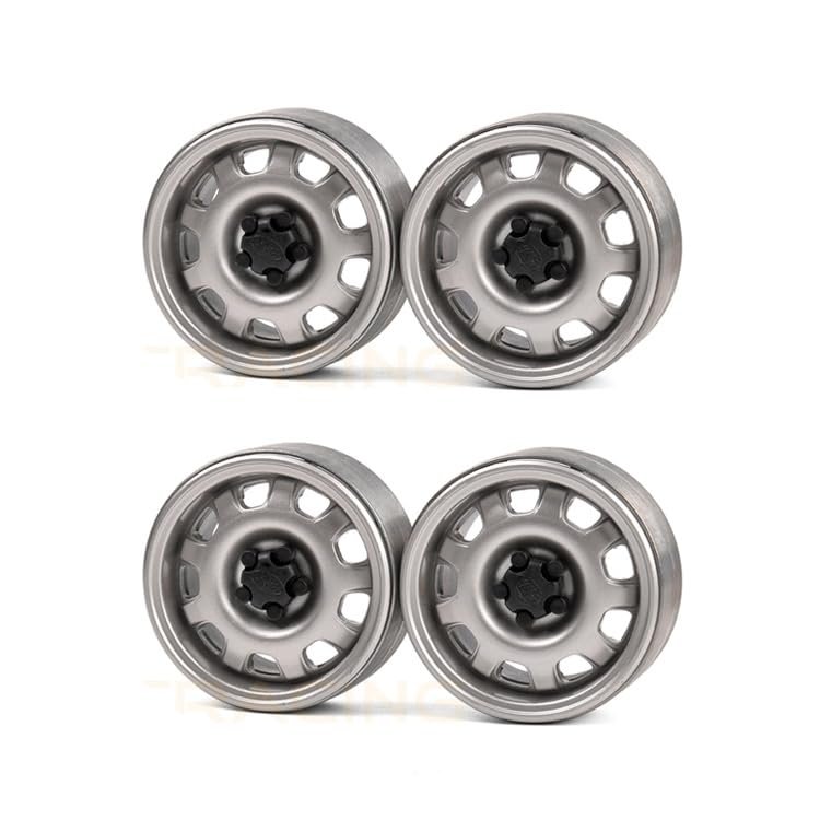 4pcs 1.9" Real Metal Hub for 1/10 RC Crawler TRX-4 Defender RC4WD scx10 90046 (Silver-4pcs)