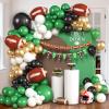 117Pcs Football Balloon Arch Kit Football Birthday Party Decorations, Banner Foil Balloon Green Gold Balloon Garland, Superbowl Party Decorations Sport Theme First Year Down Baby Shower Decor Supplies view 1