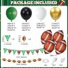 117Pcs Football Balloon Arch Kit Football Birthday Party Decorations, Banner Foil Balloon Green Gold Balloon Garland, Superbowl Party Decorations Sport Theme First Year Down Baby Shower Decor Supplies view 2