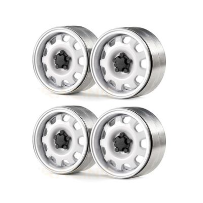 4pcs 1.9" Real Metal Hub for 1/10 RC Crawler TRX-4 Defender RC4WD scx10 90046 (White-4pcs)