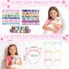 122PCS Cat Party Favors for Girls, Cat Themed Birthday Party Supplies With Goodie Bags Headband DIY Face Stickers Slap Bracelets Resin Cats, Cat Party Favors Easter Gifts Classroom Rewards for Kids view 4