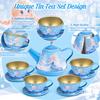 iAOVUEBY Tea Party Set for Little Girls, 49PCS Princess Tea Time Toys Including Teaset Dessert Carrying Case, Kids Pretend Play Kitchen Toys, Toddler Girl Birthday Gifts for 3-8 Year Old, Snowflake view 4