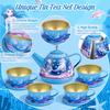iAOVUEBY Tea Party Set for Little Girls, 49PCS Princess Tea Time Toys Including Teaset Dessert Carrying Case, Kids Pretend Play Kitchen Toys, Toddler Girl Birthday Gifts for 3-8 Year Old, Sea view 4