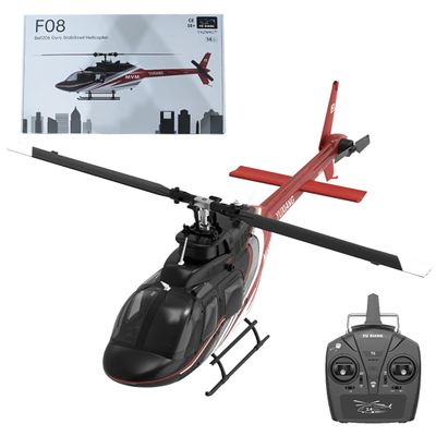 B-ell 206 RC Helicopter for Adults, F08 1/27 2.4G 6CH Brushless Direct Drive 6G Flybarless RC Helicopter with Optical Flow Positioning, Remote Control Helicopters, Stunt Aircraft - RTF, Mode1/Mode2