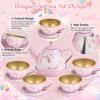 iAOVUEBY Tea Party Set for Little Girls, 49PCS Princess Tea Time Toys Including Teaset Dessert Carrying Case, Kids Pretend Play Kitchen Toys, Toddler Girl Birthday Gifts for 3-8 Year Old, Dream view 4