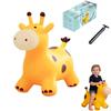 Bouncy Inflatable Giraffe Horse, Yellow Plastic Hopping Toy with Pump and Ball, Ages 3-15 Years view 1