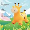 Bouncy Inflatable Giraffe Horse, Yellow Plastic Hopping Toy with Pump and Ball, Ages 3-15 Years view 2
