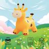 Bouncy Inflatable Giraffe Horse, Yellow Plastic Hopping Toy with Pump and Ball, Ages 3-15 Years view 3