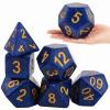 Arrowbash 6 Pcs Jumbo Polyhedra Dice 3.94 Inch Jumbo Foam Polyhedral Dice 6 Set 4, 6, 8, 10, 12 Sides Gifts for Games Teach Numbers Addition Subtraction Probability Learning(Starry Sky Blue) view 1