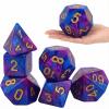 Arrowbash 6 Pcs Jumbo Polyhedra Dice 3.94 Inch Jumbo Foam Polyhedral Dice 6 Set 4, 6, 8, 10, 12 Sides Gifts for Games Teach Numbers Addition Subtraction Probability Learning (Starry Sky Purple) view 1