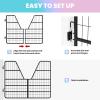 0.8" Thick Heavy Duty Steel Frame Horse Stall Gate, Safe & Durable Two-Way Horse Stall Guard for Racecourse, 52" Wide X 42" High Stall Guards for Horses, Fits Standard Barn Doorways view 3