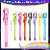 klumuke 140PCS Invisible Ink Pens with UV Light Bulk Spy Pens, UV Pen view 3