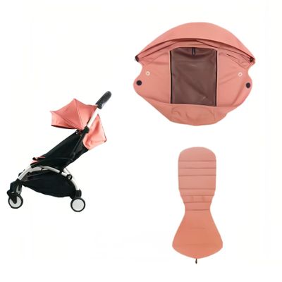 2-Piece Baby Stroller Seat Cushion & Canopy Set for Bb Confort YOYO2/YoYo+ Pushchairs, Replacement Accessories Kit with Double-Layer Fabric, Christmas Gift for Mom and Baby (Ginger Pink)