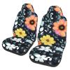 BLWSLC Bus, Ferry Seat Covers, Protect Cars, SUVs, Trucks, Vans, Car Seat Covers, Beautiful Colourful Flowers Printed Car Seat Covers - 2 Pack view 1