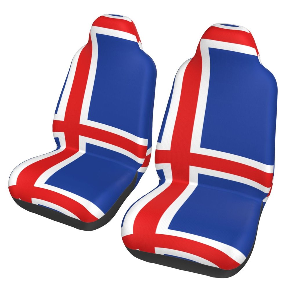 BLWSLC Bus, Ferry Seat Covers, Protect Cars, SUVs, Trucks, Vans, Car Seat Covers, Flag of Iceland Printed Car Seat Covers - 2 Pack