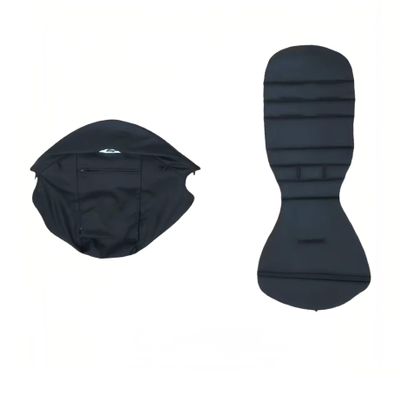 2-Piece Baby Stroller Seat Cushion & Canopy Set for Bb Confort YOYO2/YoYo+ Pushchairs, Replacement Accessories Kit with Double-Layer Fabric, Christmas Gift for Mom and Baby (Black)