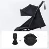 2-Piece Baby Stroller Seat Cushion & Canopy Set for Bb Confort YOYO2/YoYo+ Pushchairs, Replacement Accessories Kit with Double-Layer Fabric, Christmas Gift for Mom and Baby (Black) view 2