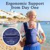 Beco Gemini 2.0 Baby Carrier Newborn to Toddler with M-Cloud Support - 4-Position Baby Carriers, Certified Hip-Healthy Newborn Carrier, Fully Adjustable to Fit All Parents (735 lbs) - Blue view 2