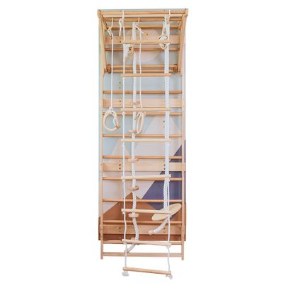Wood And Hearts Wooden Swedish Ladder Wall Set  Indoor Jungle Gym for Kids  Montessori Gym, Swedish Ladder Set  Indoor Playground for Toddlers & Teens (Climbing Module 1)