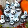 40 PCS Baby Shower Halloween Cupcake Toppers Ghost Bat A Baby is Brewing Cupcake Picks A Little Boo is Almost Doe It's a Boy Cake Decorations for Halloween Theme Boys Birthday Party Supplies Blue view 4