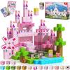 Satlasave Magnetic Blocks-100PCS Magnetic Building Blocks, Magnetic Blocks STEM Toddler Kids Toys, Pink Castle Construction Toys for Kids Ages 3+, Christmas Birthday Gifts for Boys & Girls view 1
