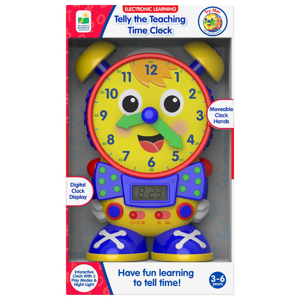 The Learning Journey Telly The Teaching Time Clock Interactive Analog & Digital Time Learning Toy Educational Toddler Clock for Ages 3+ Award-Winning