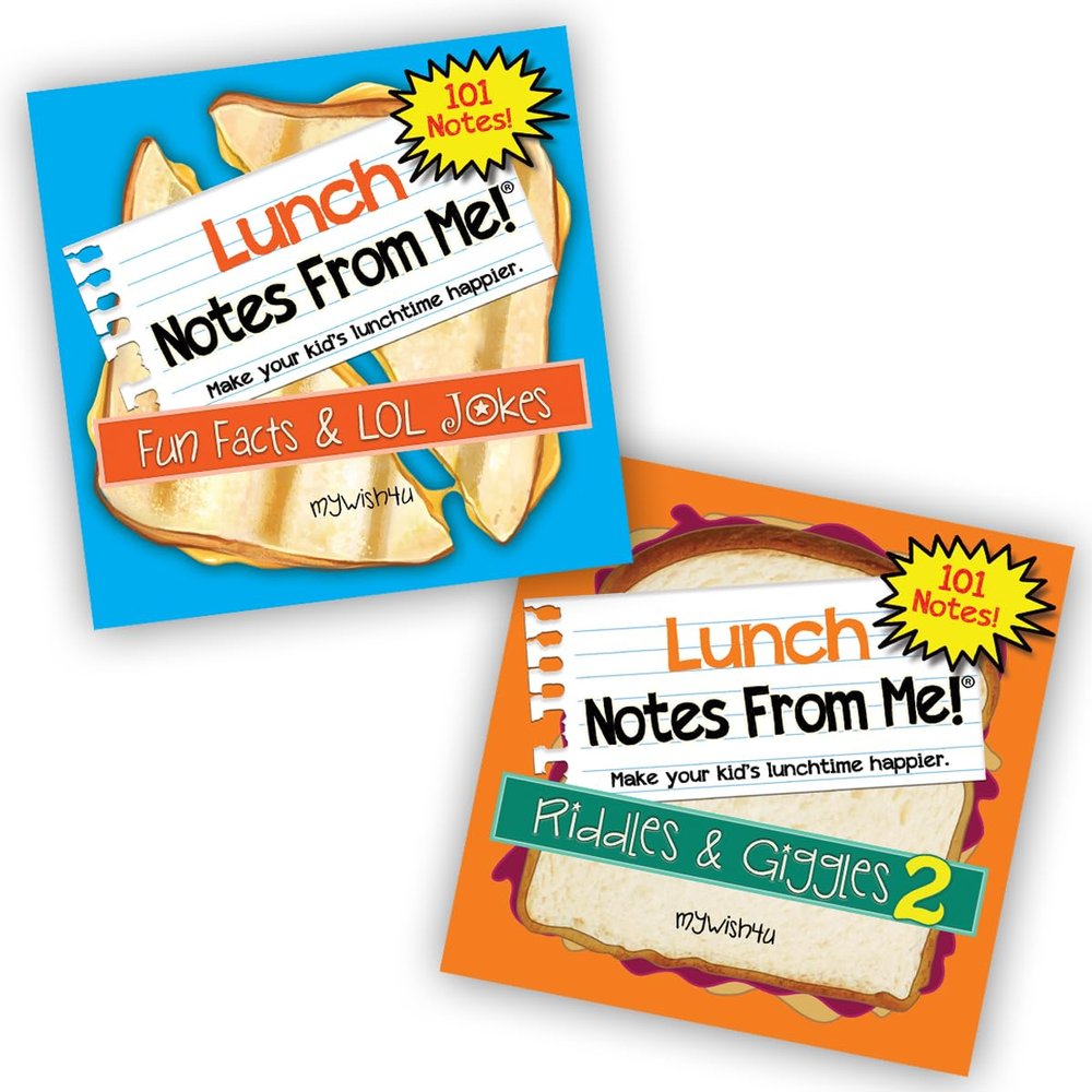 202 Tear-Off Lunch Box Notes Bundle for Kids, Fun Facts, Jokes and Riddles, Inspirational, Motivational, Thinking of You, Jokes for Kids, Summer Camp, Back to School Essentials, Ages 8+