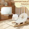 Qaba Sheep Baby Rocking Horse, Plush Stuffed Animal Rocker with Lullaby Song and Safety Belt, Kids Ride on Rocking Horse for Toddlers 1836 Months, White view 4